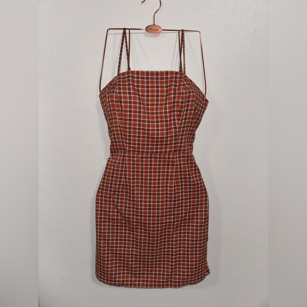 Aeropostale Orange Plaid Mini Dress​